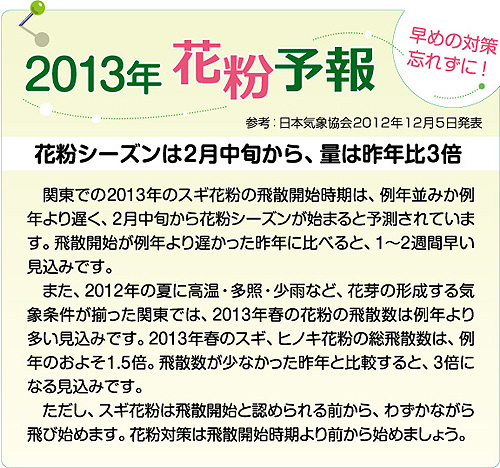 2013年花粉予報