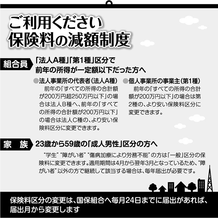 ご利用ください 保険料の減額制度