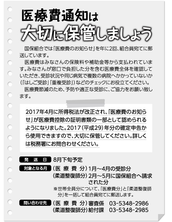 医療費通知は大切に保管しましょう